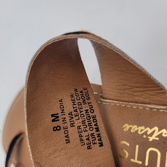 Coconuts by Matisse Riva Flat Sandals Zebra NWOT Tan Black Size 8 - Picture 2 of 9